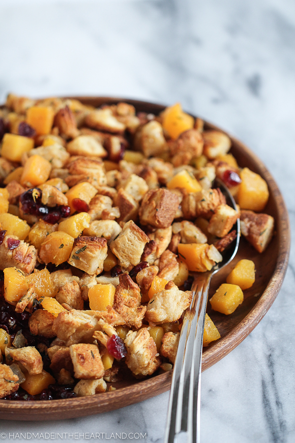 Stuffing with Cranberries, Sage, and Butternut Squash